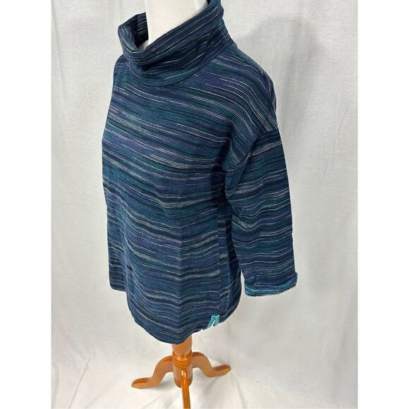 T by Talbots cowl neck pullover blue gray size Medium long sleeve - Picture 3 of 6